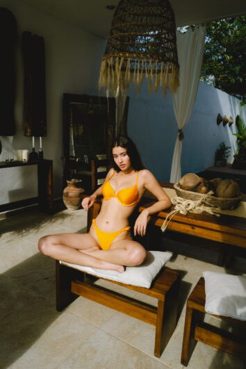 haut de maillot de bain push up orange