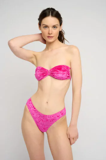 <FONT color="#FF8700">Elsa Splash  – </FONT color>Haut de Maillot de Bain Bandeau Velours effet Miroir