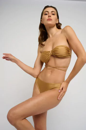 <FONT color="#FF8700">Elsa  – </FONT color>Haut de Maillot de Bain Bandeau Bronze Gold